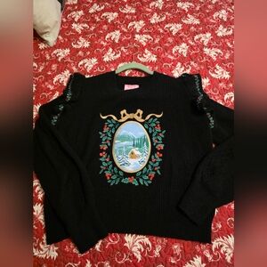 Sugar Thrillz Black Embroidered Sweater